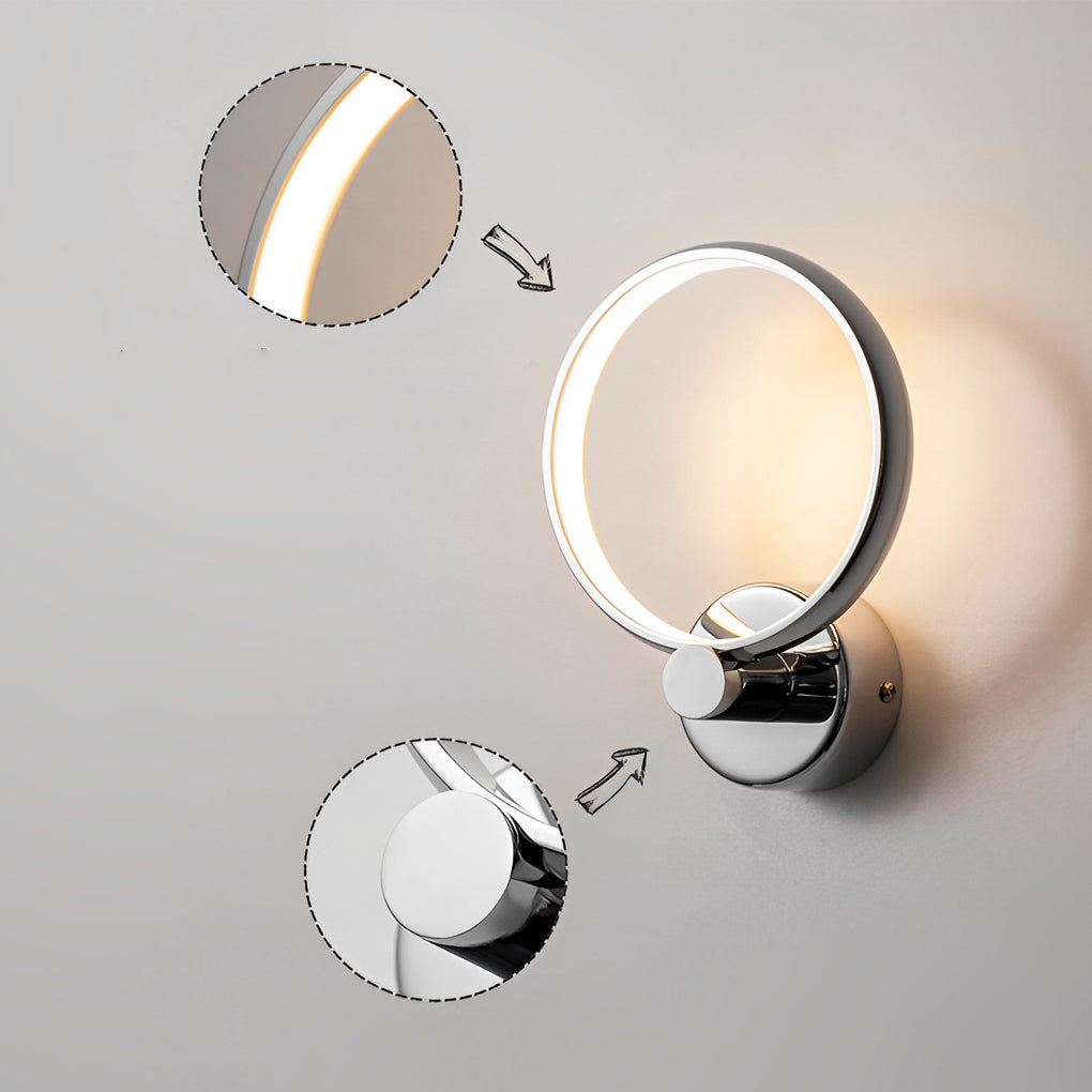 Modern Circular Aluminum LED Wall Sconce with Acrylic Shade