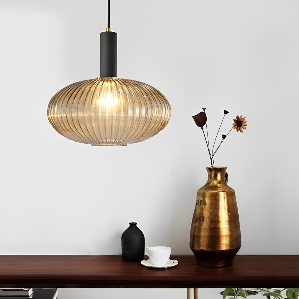 Modern Glass Lantern Pendant Light - Nordic LED Chandelier