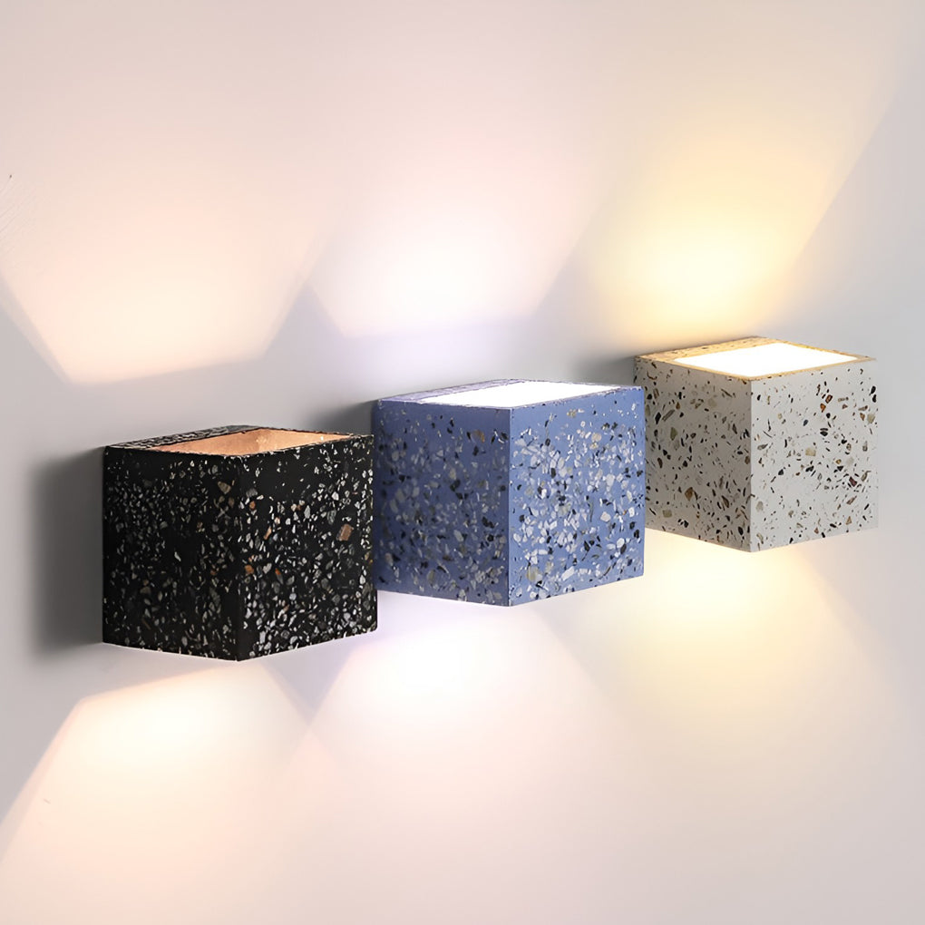 Square Terrazzo Up Down Wall Sconce Modern Minimalist Lighting