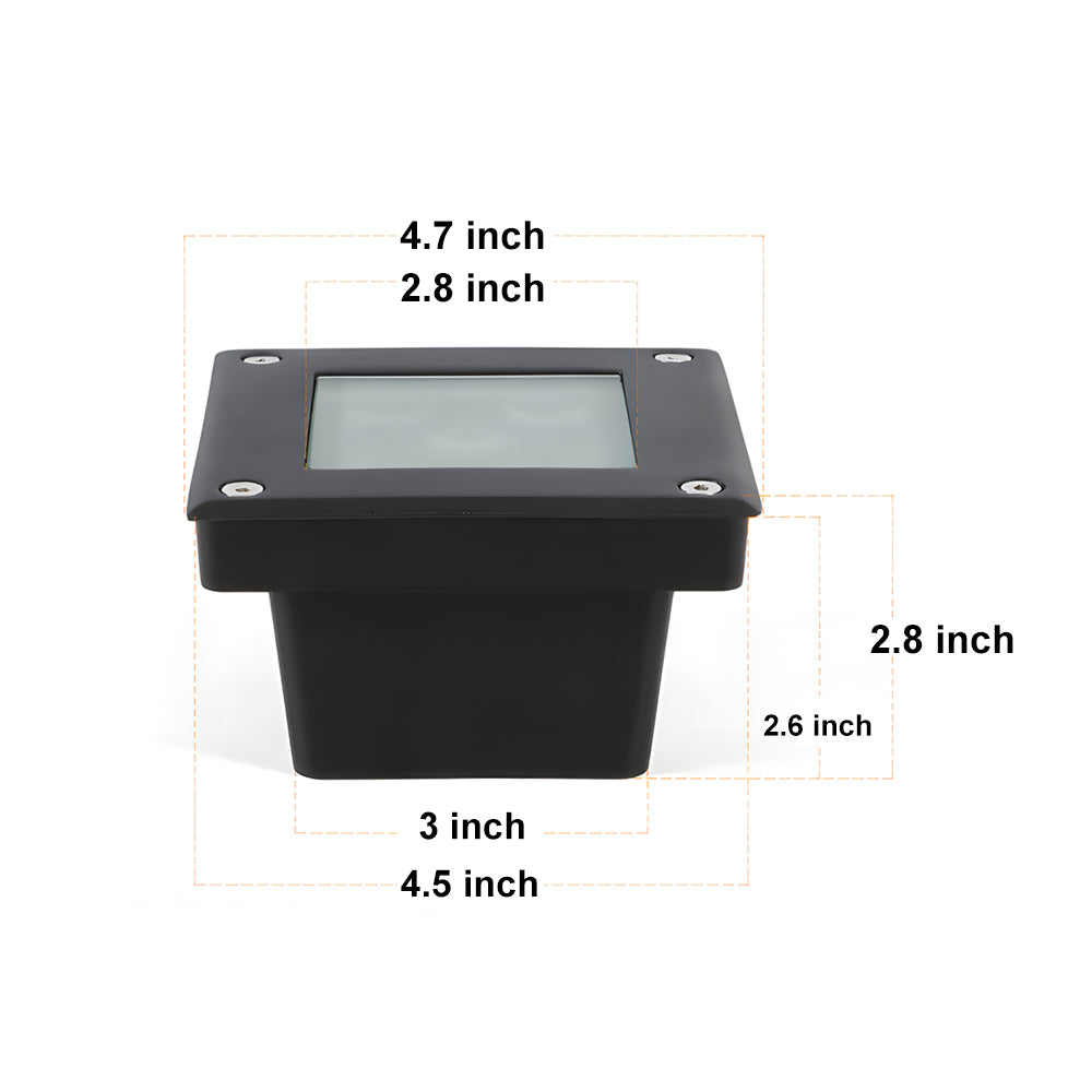 Modern Square LED In-Ground Well Lights - 5-Light Deck & Step Lighting