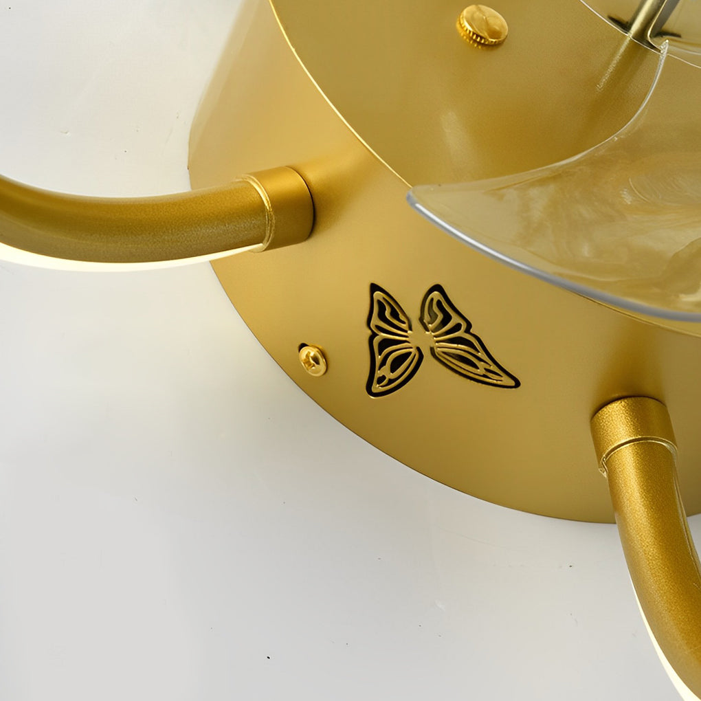 Floral Bladeless Ceiling Fan Light with Dimmable LED