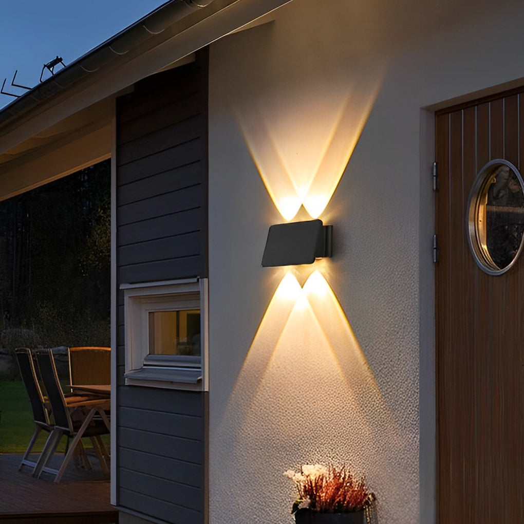 Modern Solar LED Up Down Wall Light Waterproof Outdoor Sconce