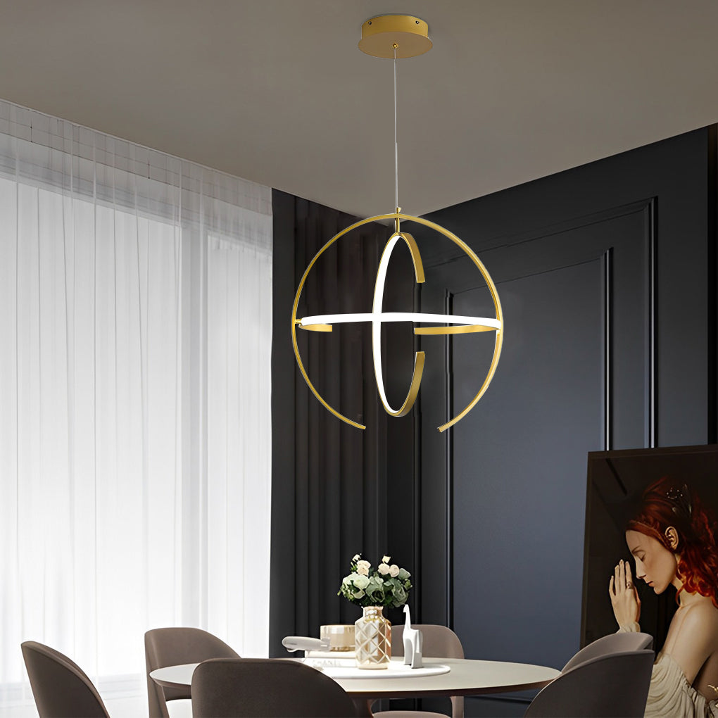 Adjustable Ring LED Pendant Light Modern Aluminum Kitchen Lighting