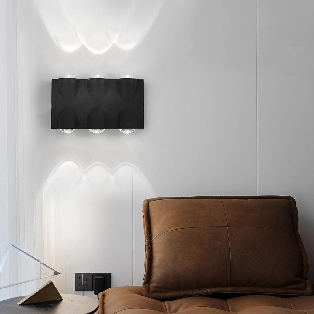 Modern Waterproof LED Wall Sconce Up Down Light Black