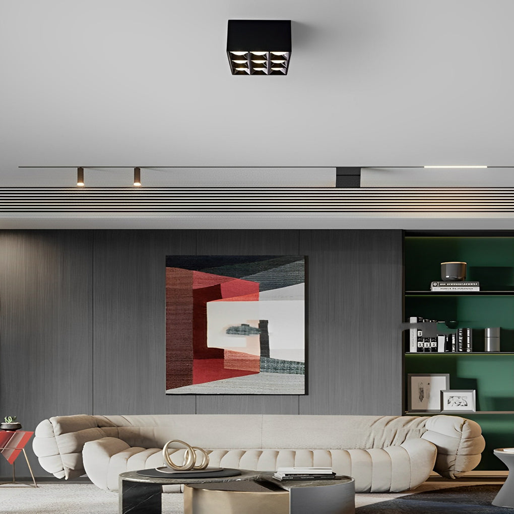 Square Grid LED Spotlight Surface Mount Downlight 24° Beam Angle