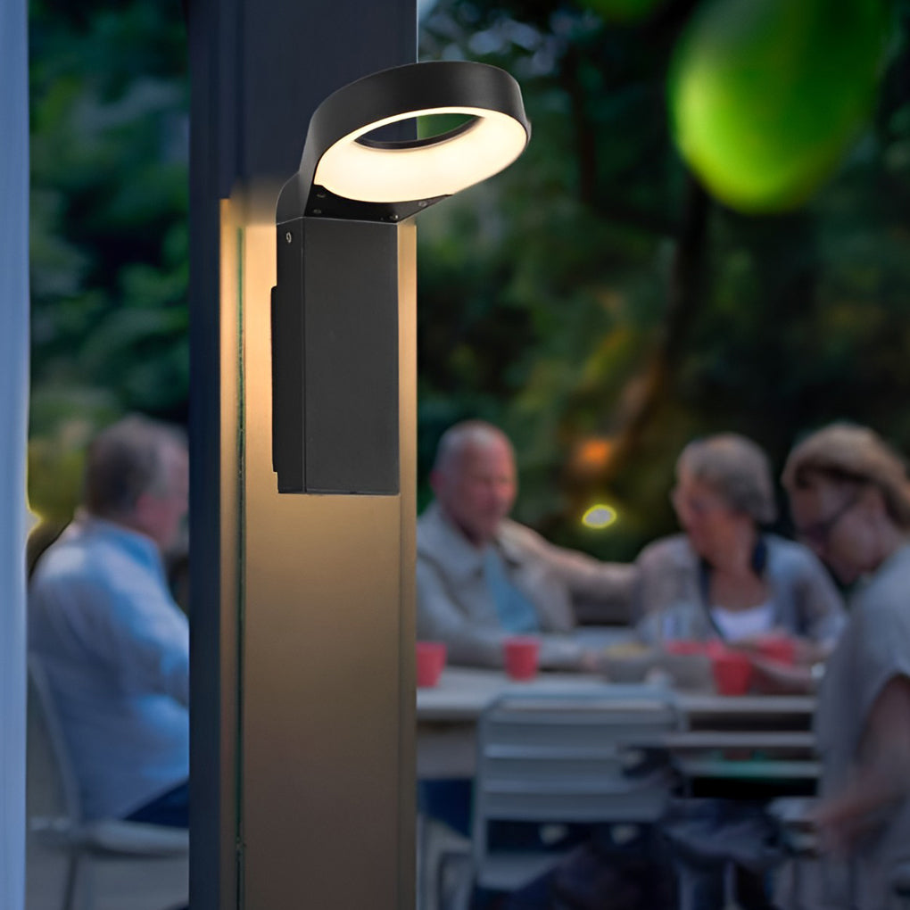 18W LED Ring Outdoor Wall & Path Lamp - Modern Landscape Lighting