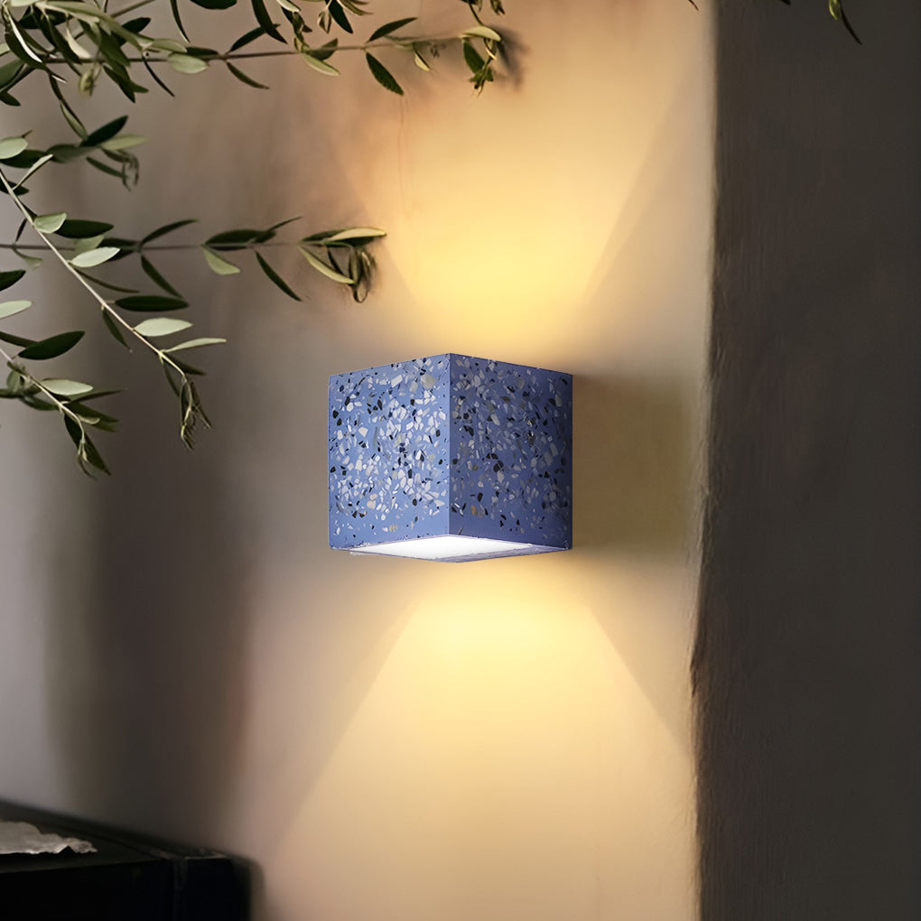 Square Terrazzo Up Down Wall Sconce Modern Minimalist Lighting