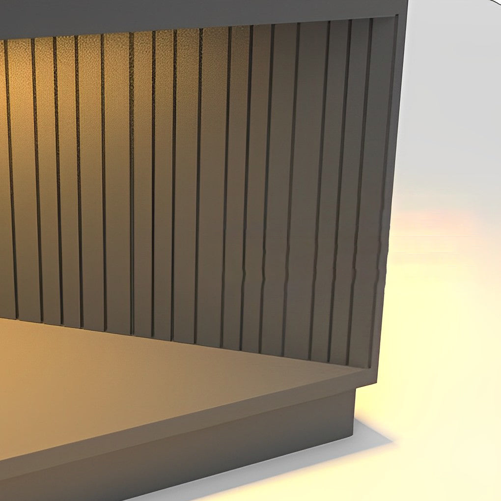Modern Square Solar Fence Post Light - Stainless Steel Outdoor