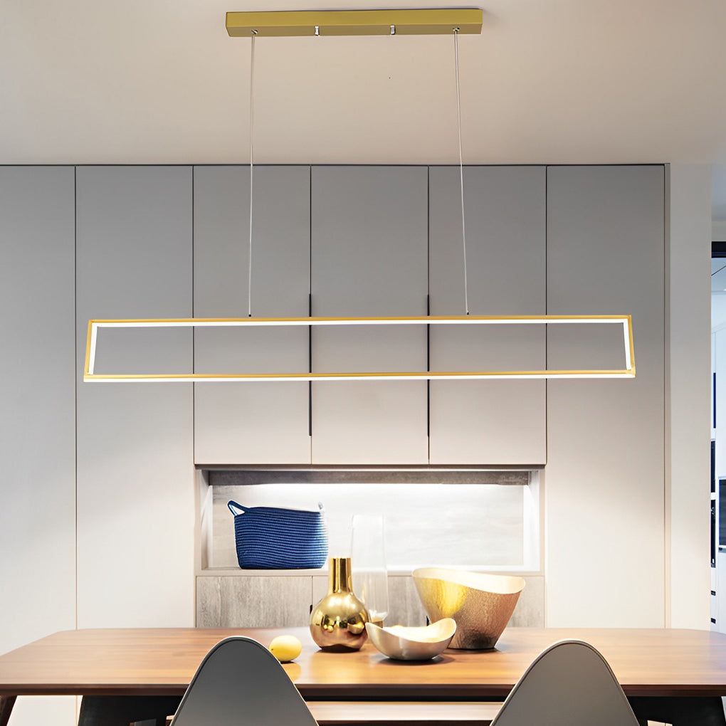 Rectangular Frame LED Modern Pendant Chandelier 47" Aluminum