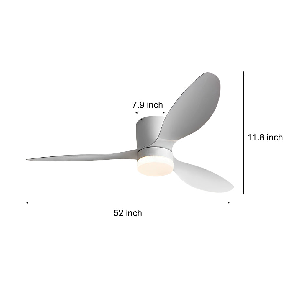 52 Inch Dimmable Ceiling Fan Light with Remote Control