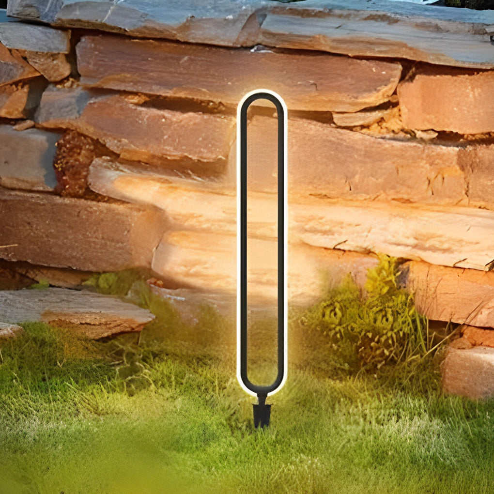 Modern Linear LED Solar Pathway Lights in Black Aluminum