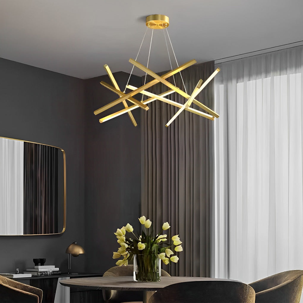 8-Light Modern Sputnik Chandelier with LED Ambient Lighting