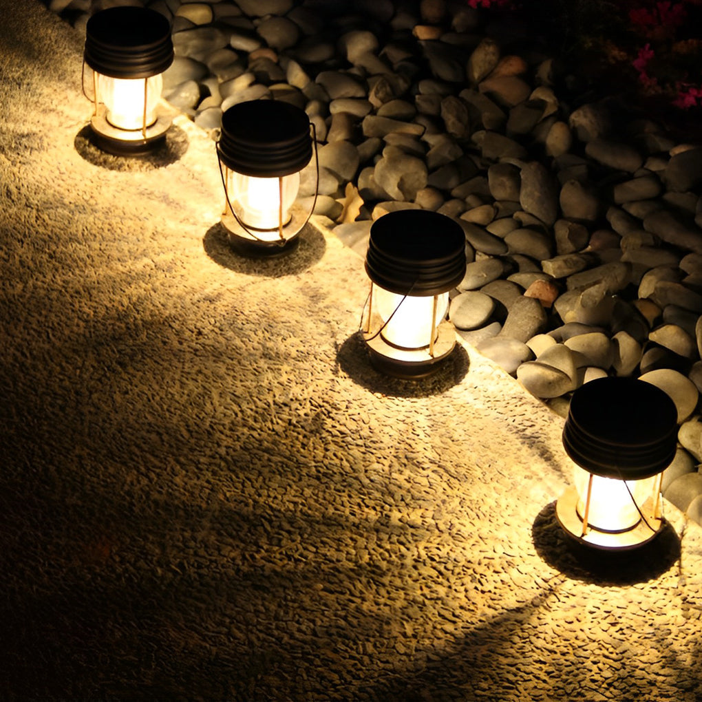 Solar LED Outdoor Lantern - Portable Waterproof Garden Light