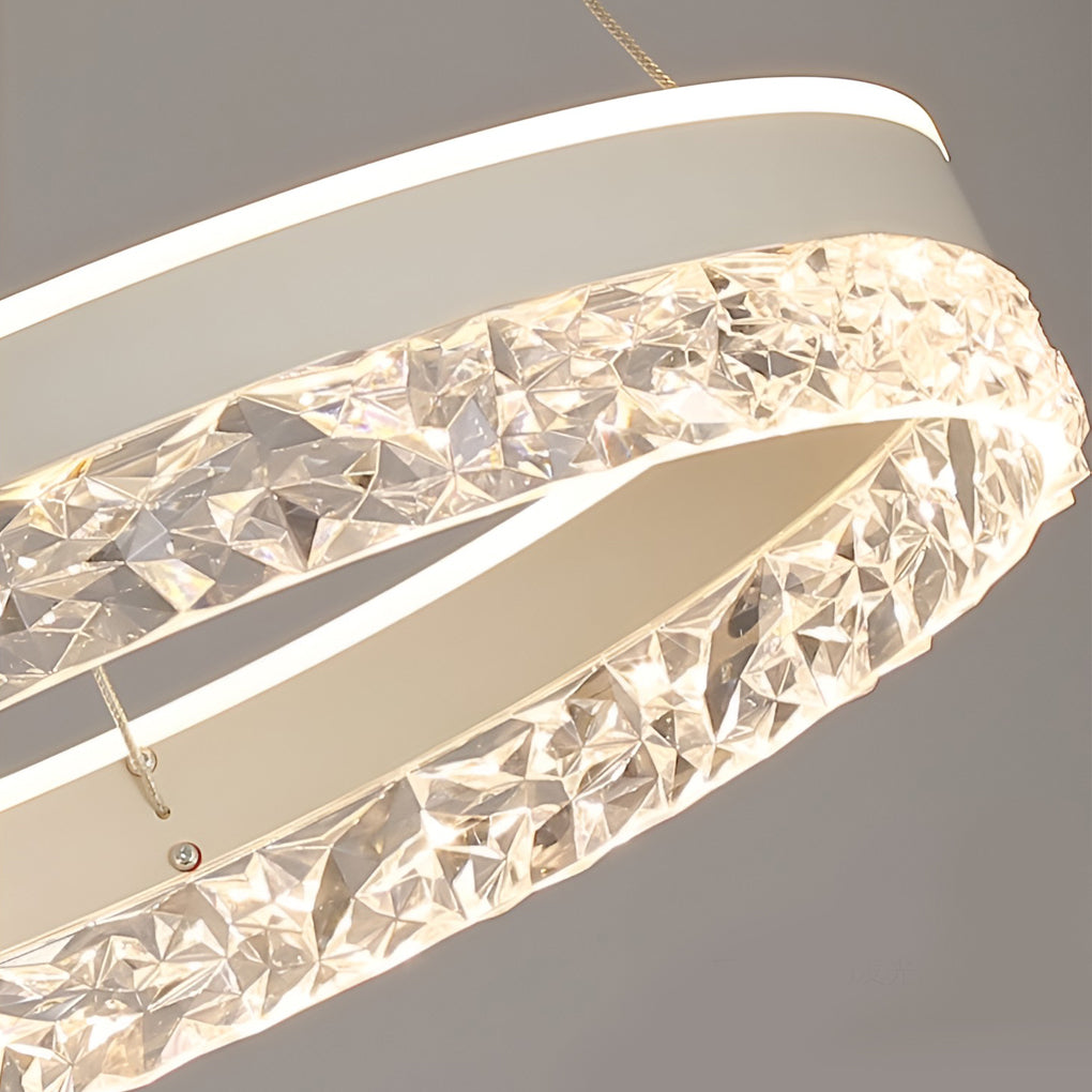 Modern Circular Ring LED Chandelier with Three-Step Dimming