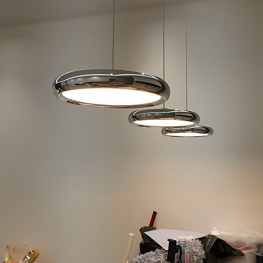 Round Mirrored Aluminum LED Pendant Light - Modern Minimalist