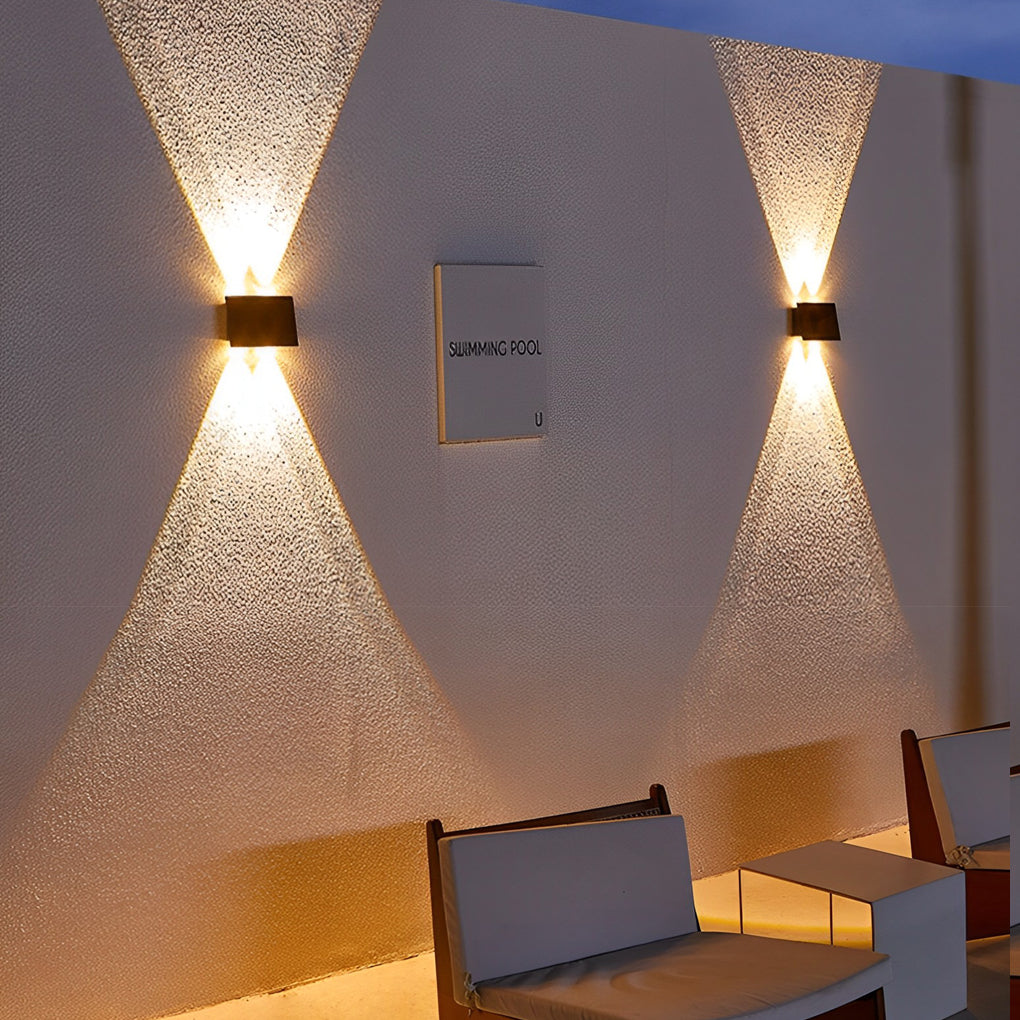 Solar LED Up Down Wall Light Waterproof Outdoor Modern Washer