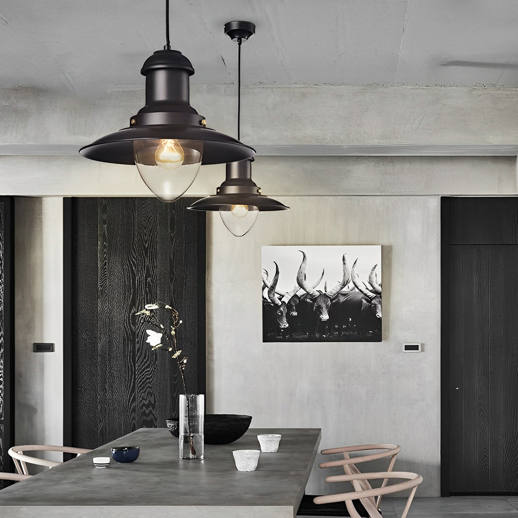 Retro Dome Metal Pendant Light Industrial Chandelier