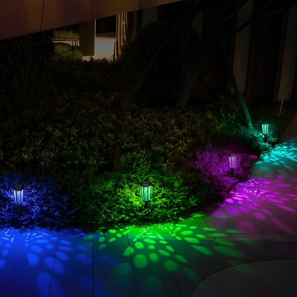 RGB Hexagon Solar Stake Light Waterproof Landscape Lighting