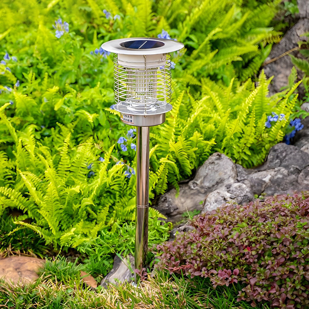 Solar Mosquito Killer Lamp Outdoor Garden Light LED Stainless Steel