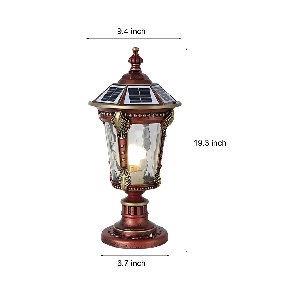Modern Retro Solar Fence Post Light - Dual Power Aluminum Glass