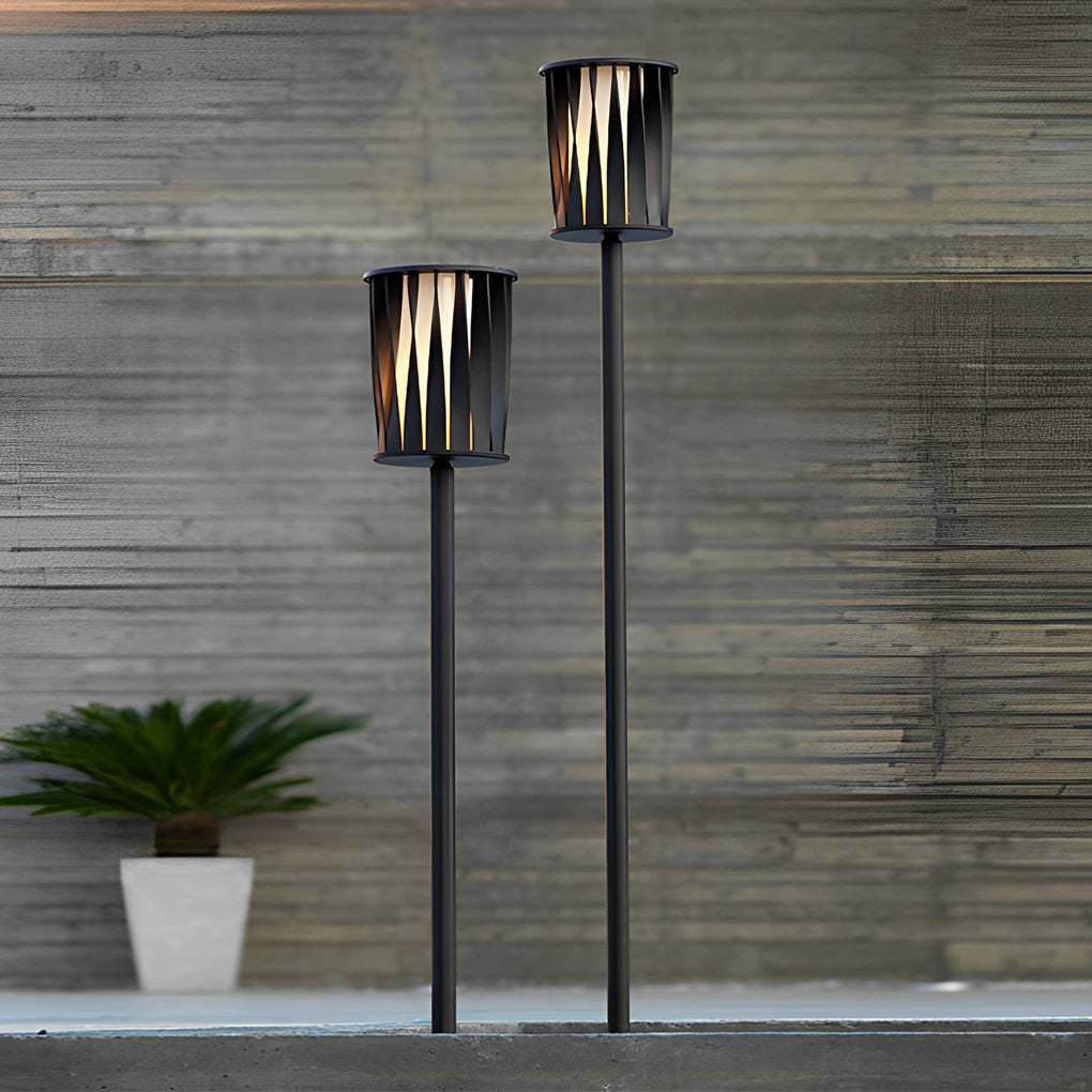 Modern Outdoor Floor Lamp with Rotating Slats & IP65 Waterproof