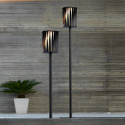 Modern Outdoor Floor Lamp with Rotating Slats & IP65 Waterproof