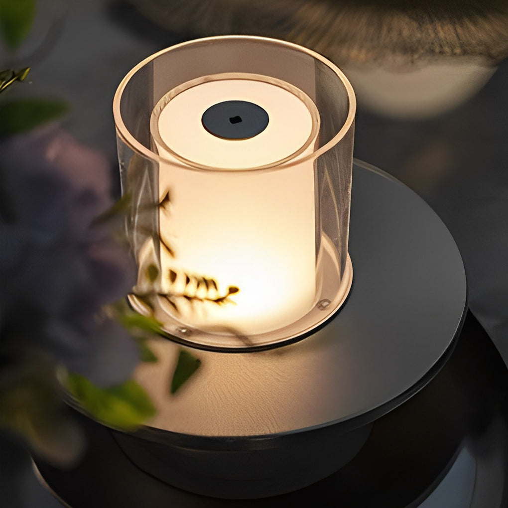Cordless Cylinder Candle Table Lamp with Touch Dimming Control
