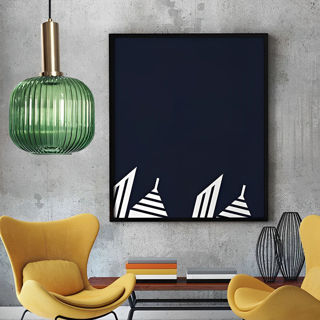 Modern Glass Lantern Pendant Light - Nordic LED Chandelier