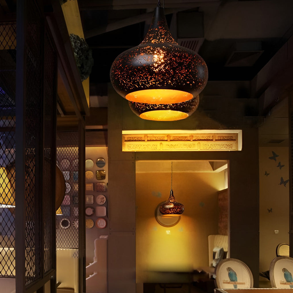 Industrial Black Iron Pendant Light with E27 Socket