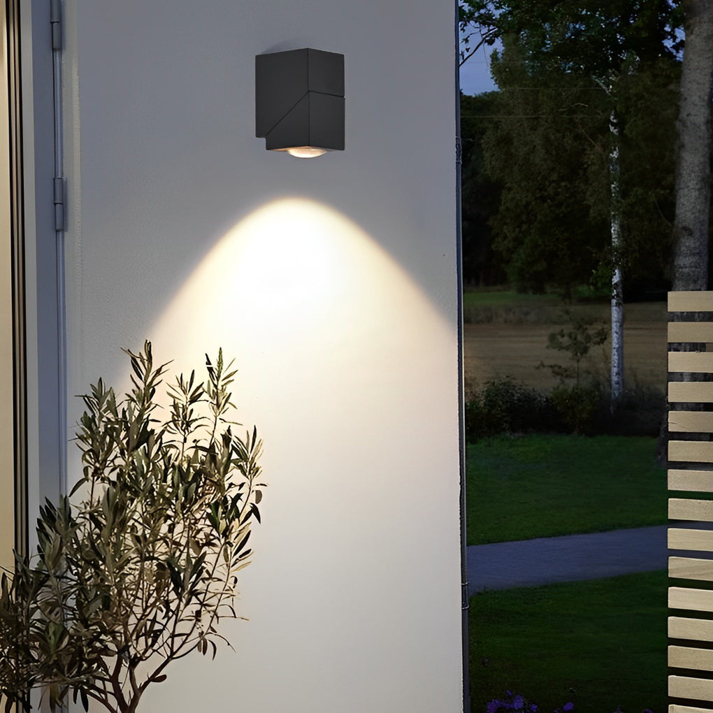 Modern Motion Sensor Black Outdoor Wall Lamp with Adjustable Light