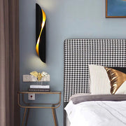 Modern Arc Wall Sconce – Industrial Metal Design with Gold Accent