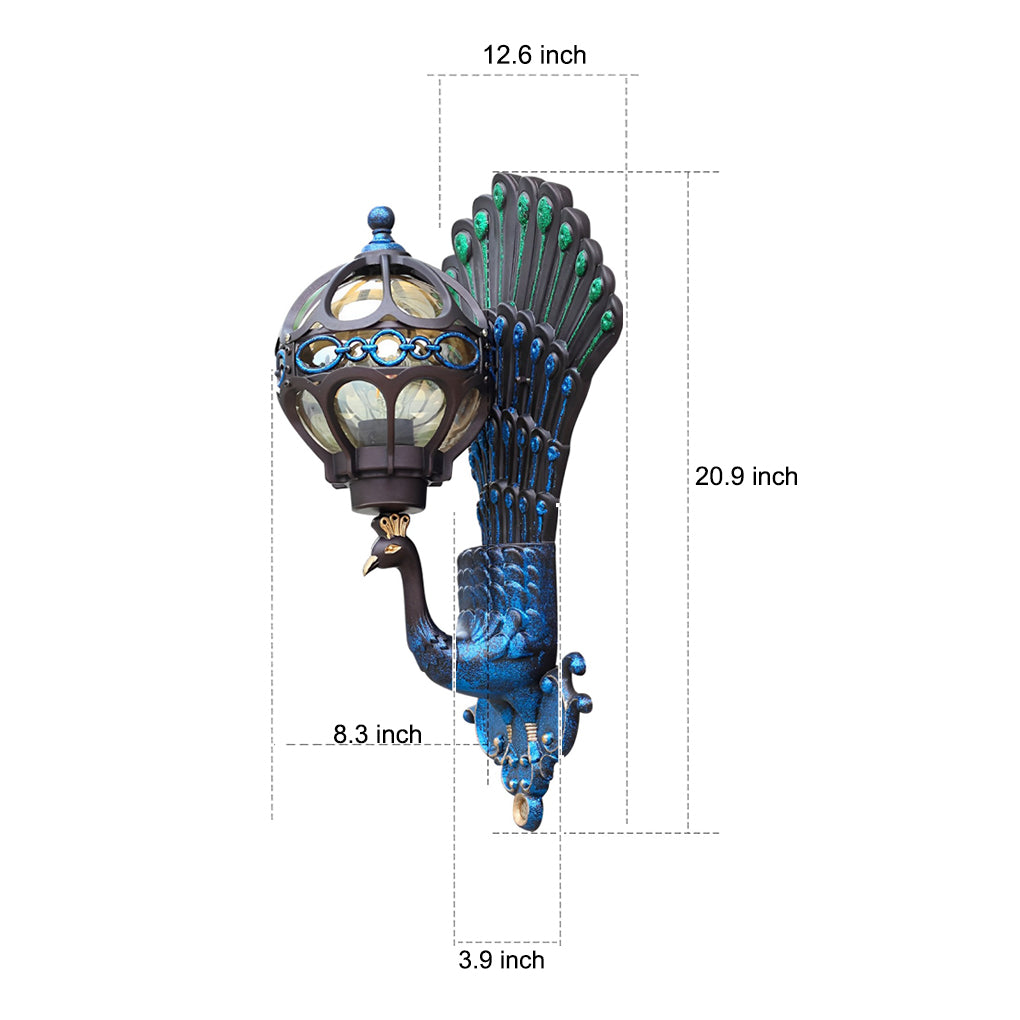 Peacock Aluminum Outdoor Wall Light - Waterproof IP55 Vintage