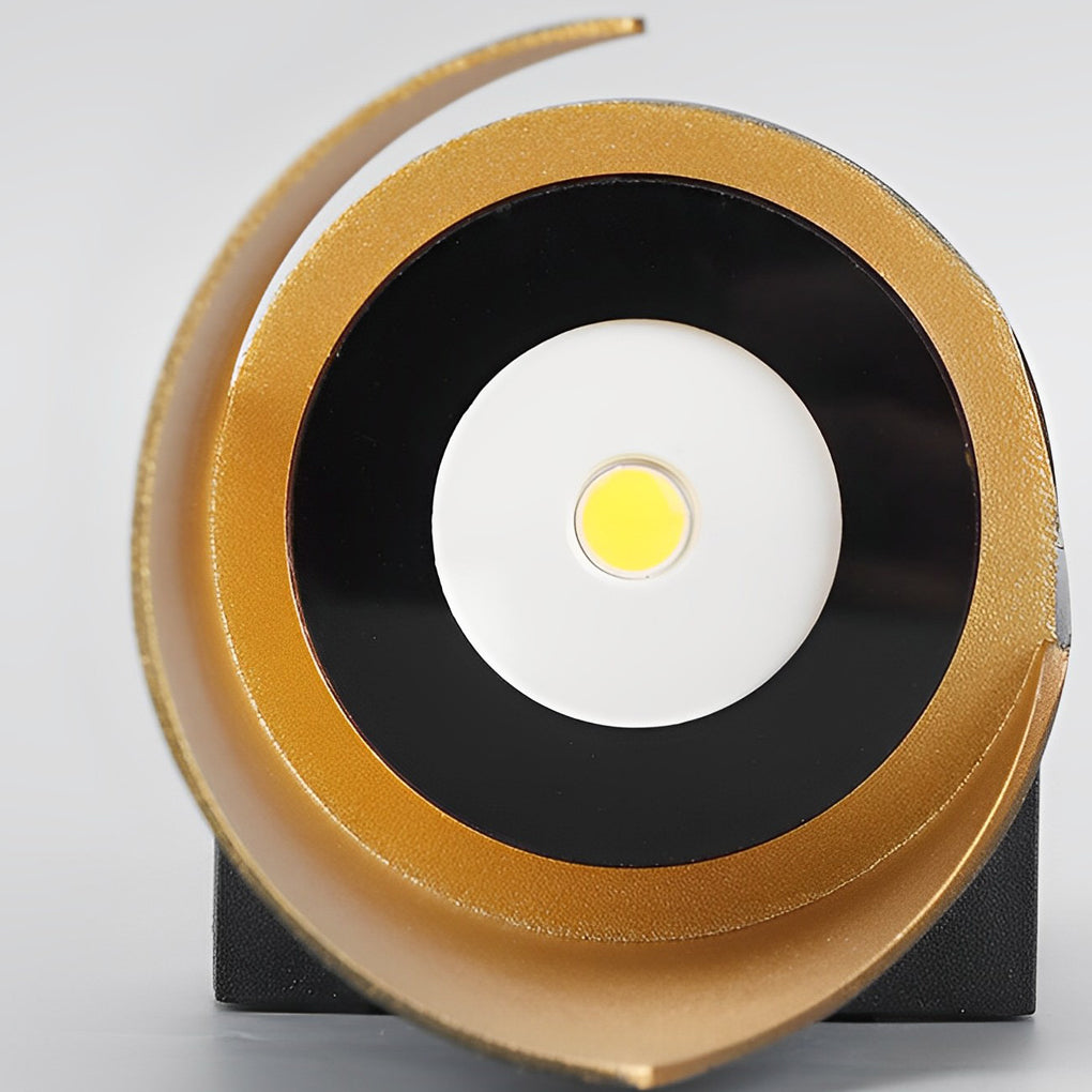 Spiral Outdoor Wall Light Up Down Gold Interior Die-Cast Aluminum