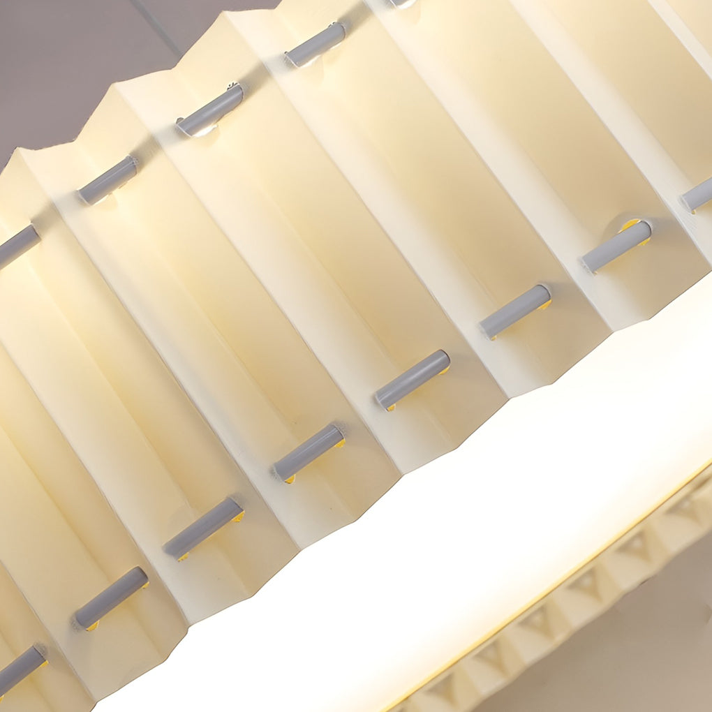 Pleated Fabric LED Ceiling Light with 3-Step Dimming