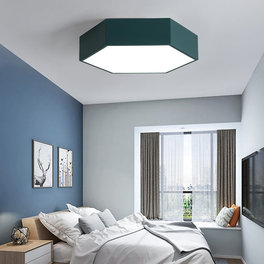 Geometric LED Flush Mount Ceiling Light with Wireless Control