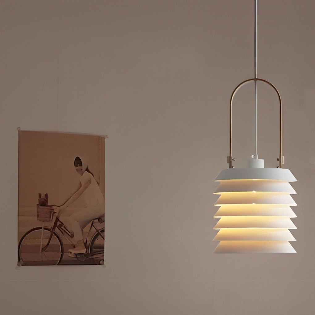 Multi-Layer Metal Minimalist Pendant Light Modern Drum Shade