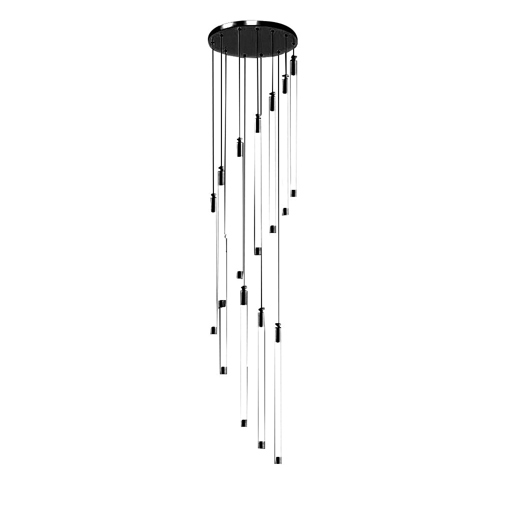Spiral LED Staircase Chandelier Modern Long Tube Acrylic Light