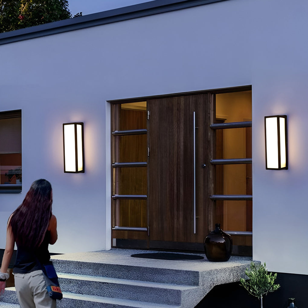 Modern Black Waterproof Motion Sensor LED Outdoor Wall Light