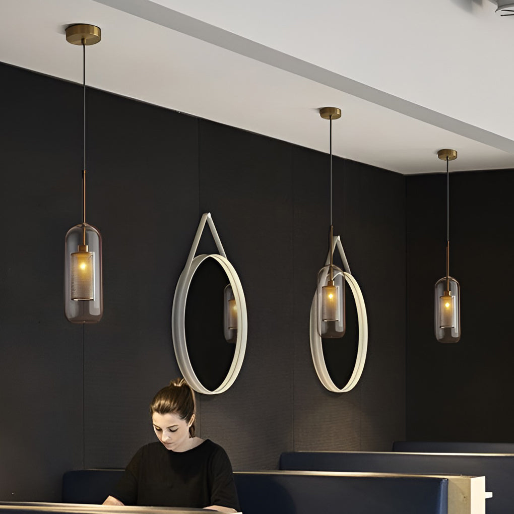 Modern Glass LED Pendant Light Industrial Kitchen Island Ceiling