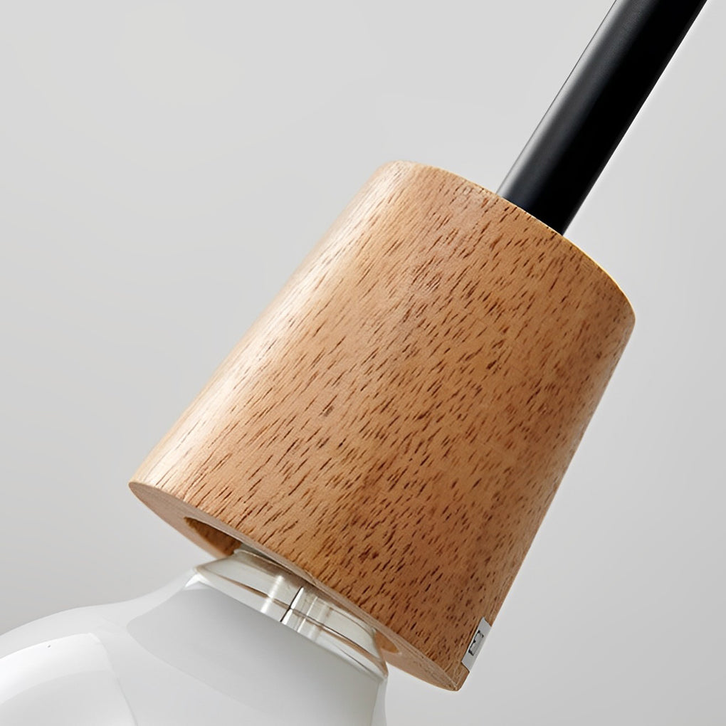 Modern Glass Wood Pendant Light | Japanese Minimalist Design
