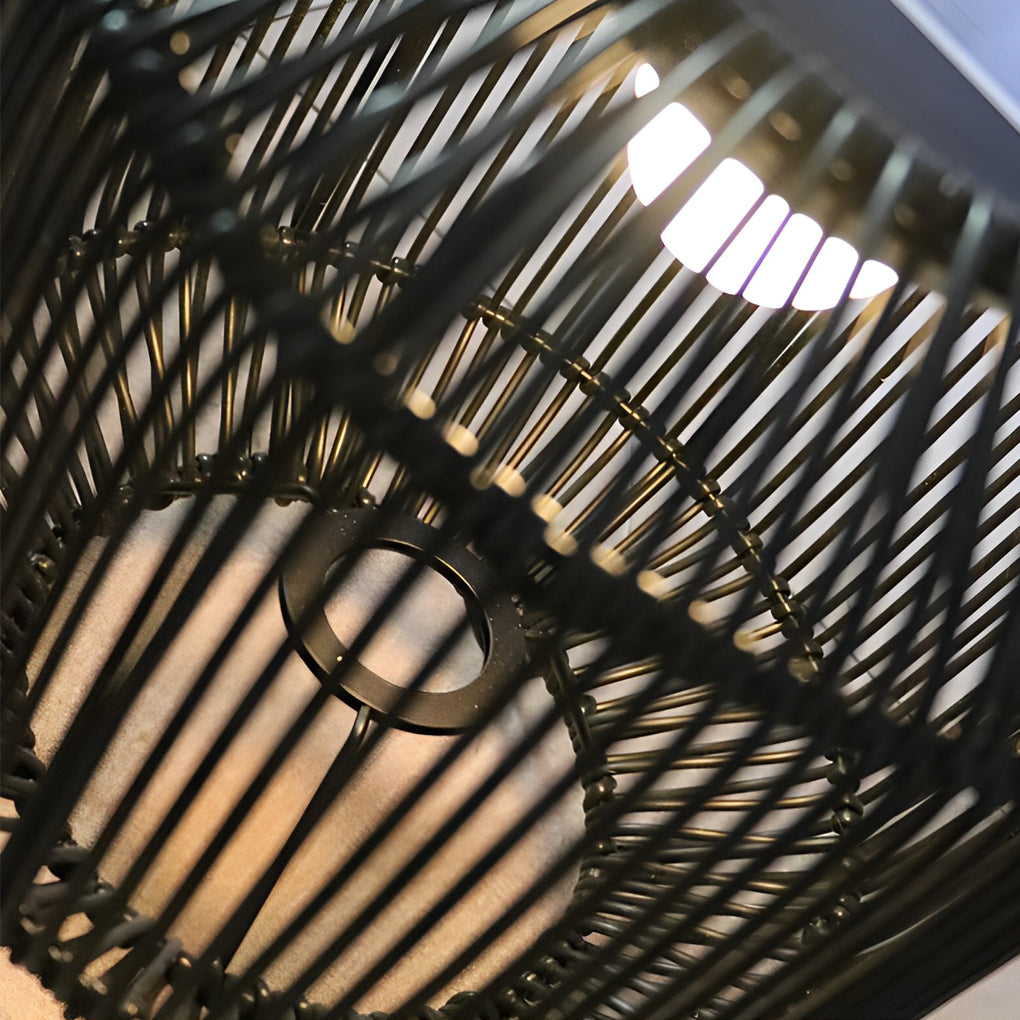 Solar Rattan Outdoor Lantern - Waterproof LED Floor Lamp
