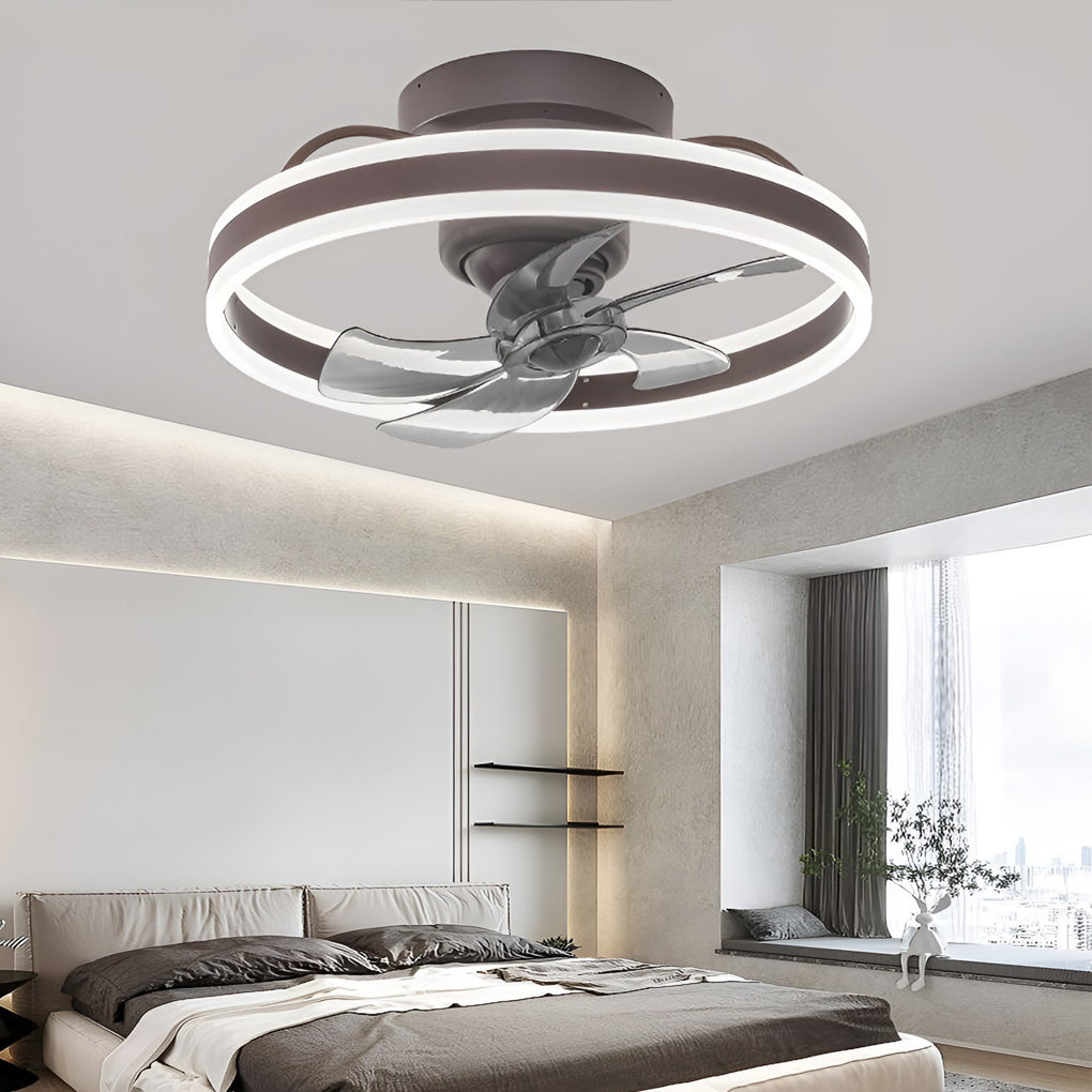 Modern Ceiling Fan Light with Stepless Dimming & Remote Control