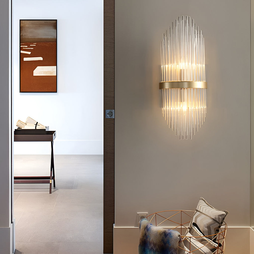 Crystal Wall Sconce with Warm Light – Gold Hardware Finish