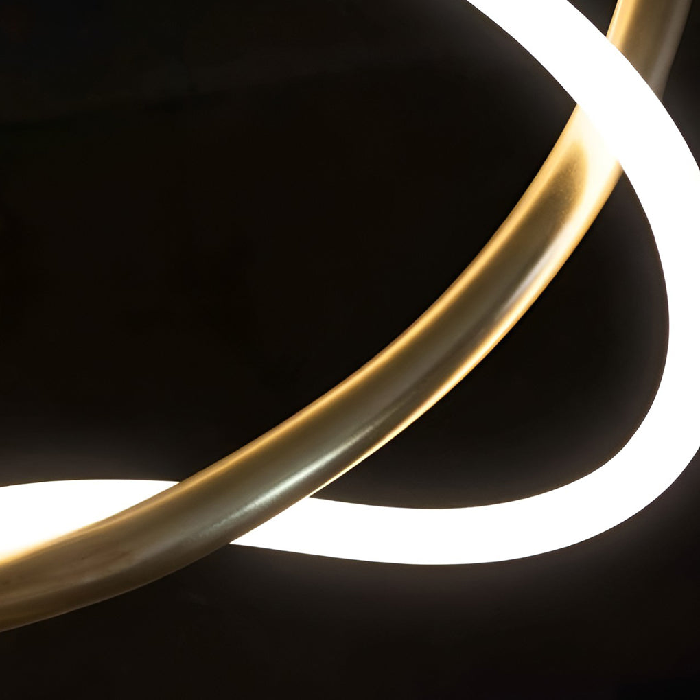 Modern LED Strip Chandelier - Gold Metal Adjustable Ceiling Light