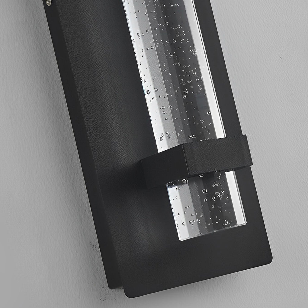 Modern Bubble Glass Outdoor Wall Light - Waterproof Black Sconce