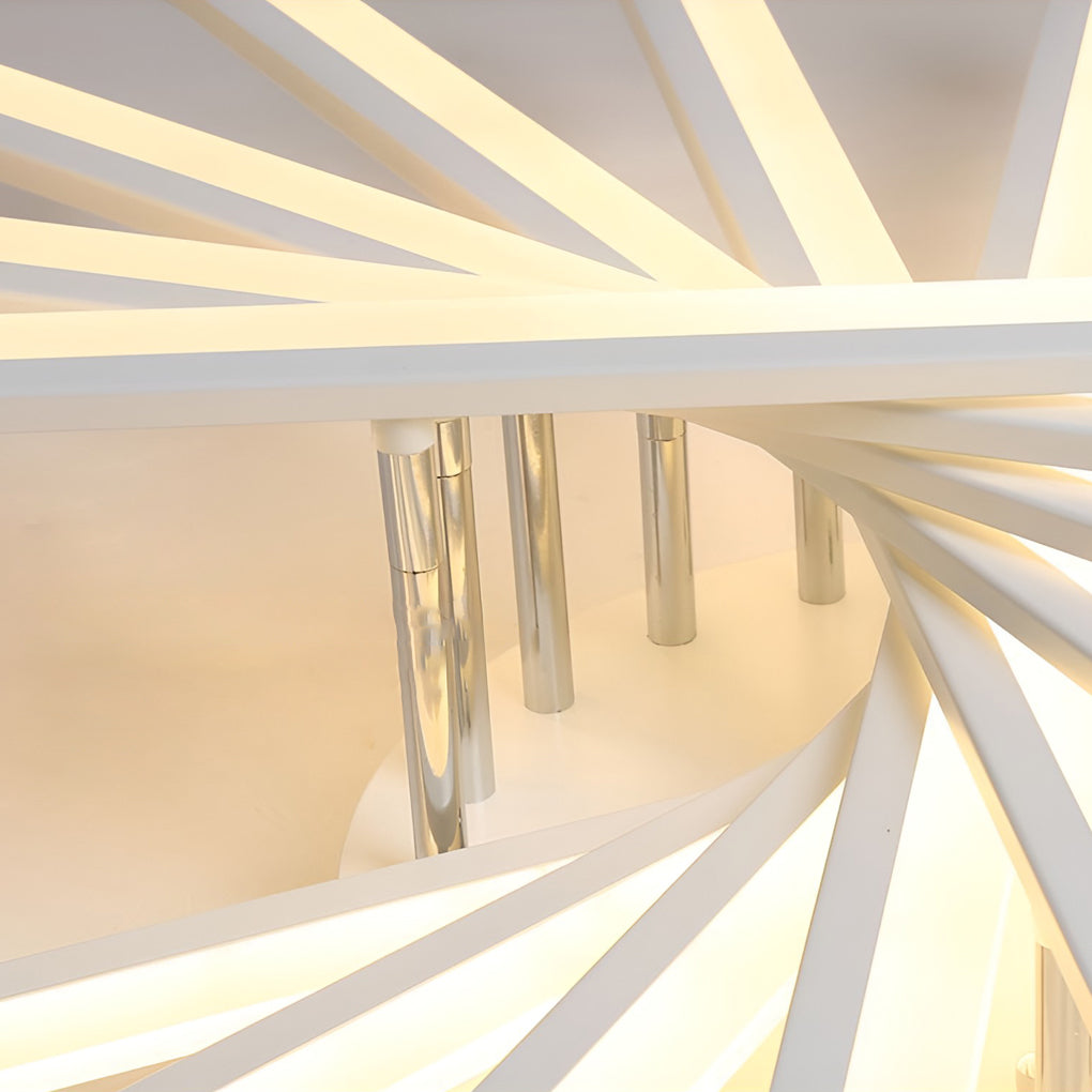 Modern LED Semi Flush Mount Ceiling Light with Stepless Dimming