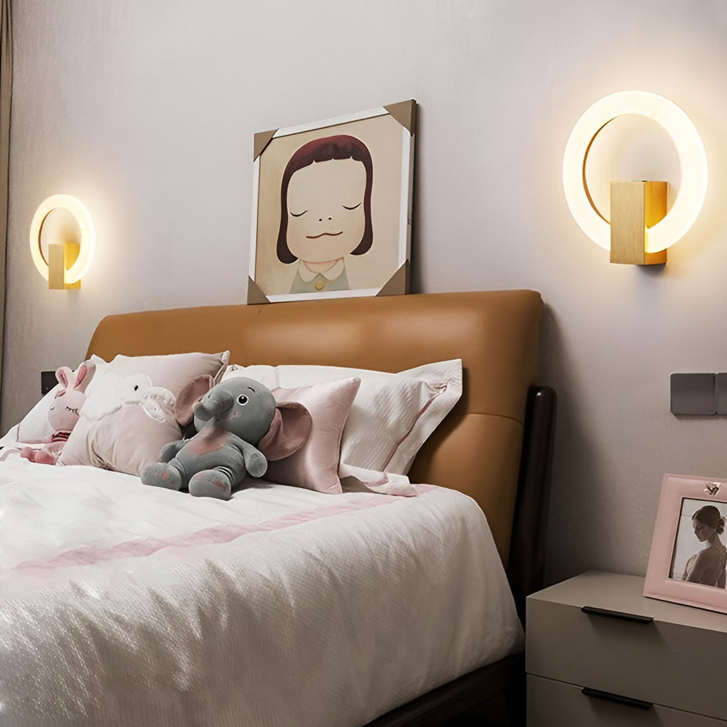 Modern Dimmable LED Circle Wall Sconce with Remote Control