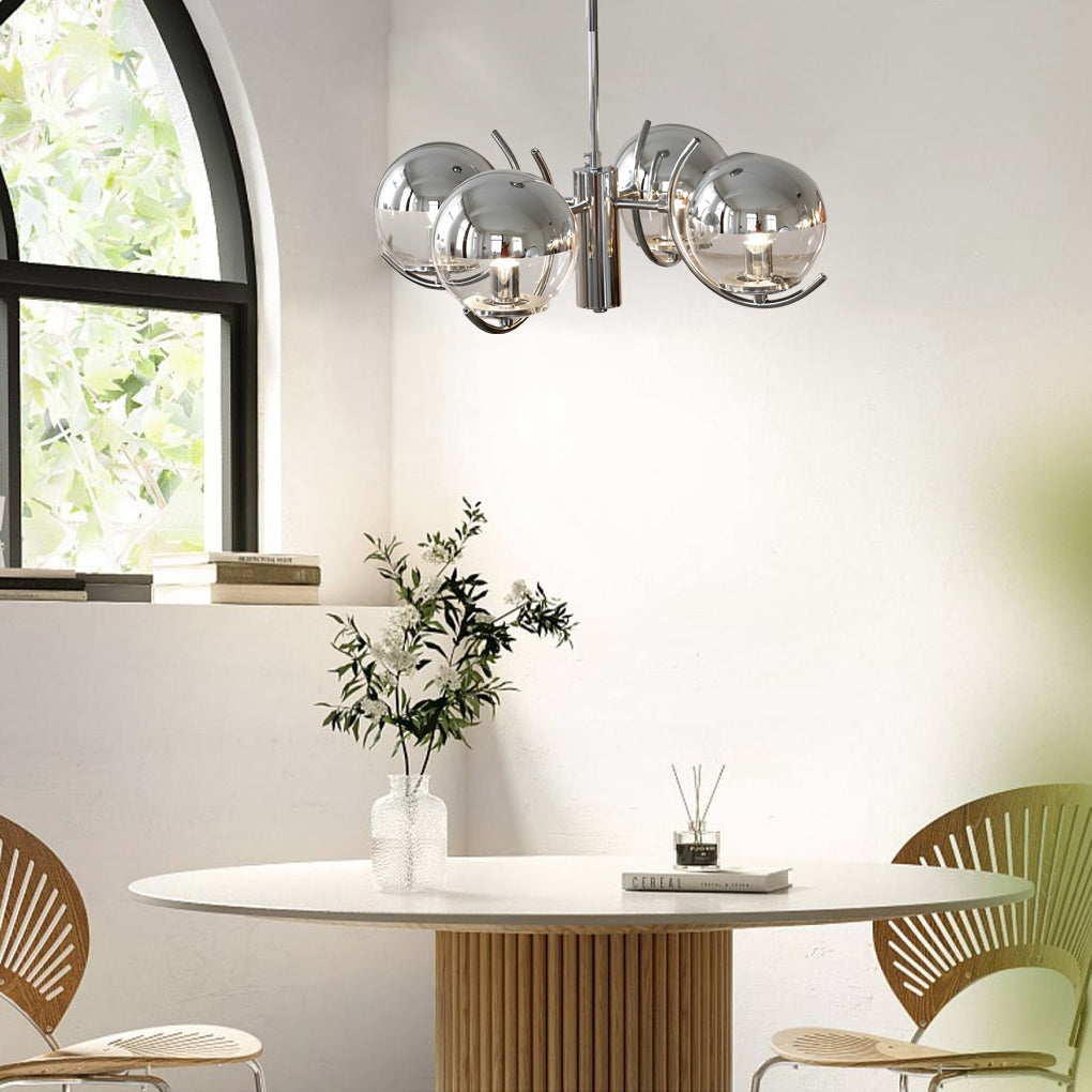 Modern Glass Globe Chandelier - 4/5 Lights Nordic Iron Design