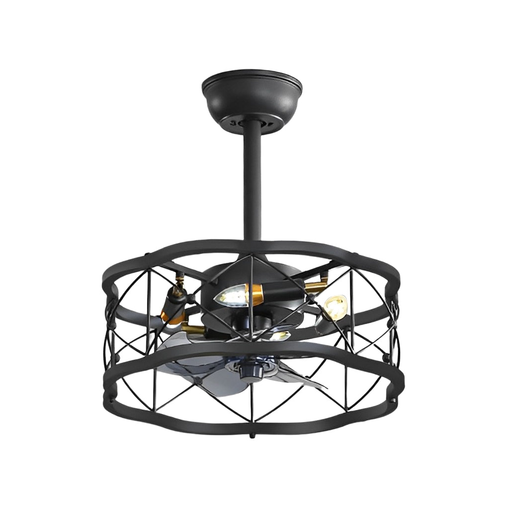 Retro Bladeless Ceiling Fan with Remote & Dimmable LED Light