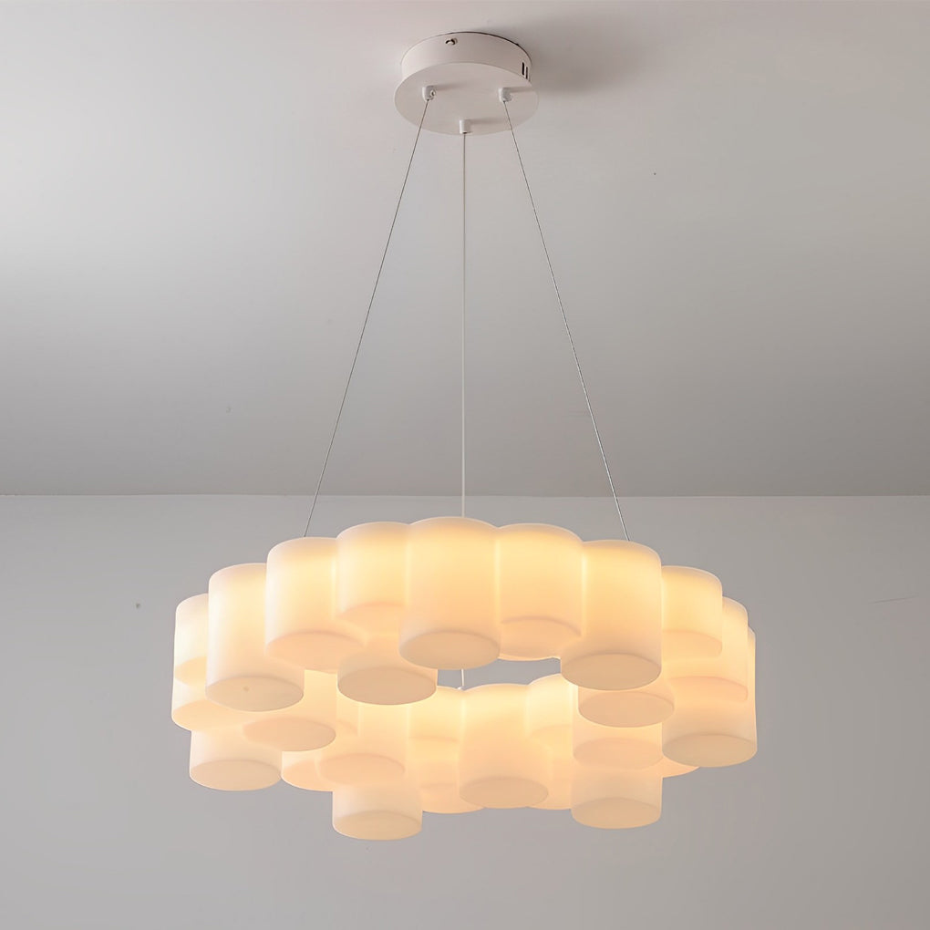 Modern Honeycomb Ring LED Ceiling Light with 3-Step Dimming